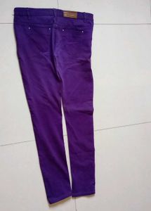 Purple Casual Pants