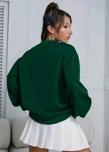 Dark Green Casual Baggy Sweatshirt