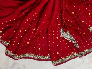 Beautiful 😍 Red ♥️ Work Saree