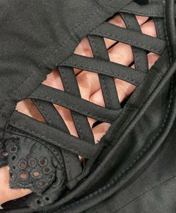 black corset top - padded and with boning