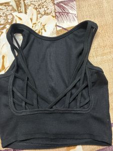 Black Ribbed Tank Top