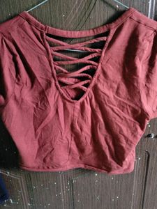 Back Design Crop -Top For Size (L)