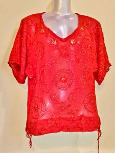 🎁Buy 2 Get 1 Free 🎁Size L/XL Red Embroidered To