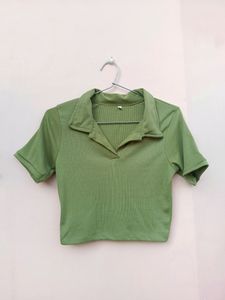 Sage green thick ribbed top (UNUSED)