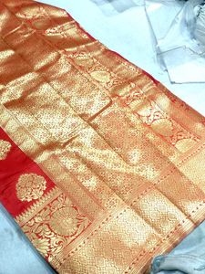 Red Banarasi Silk Saree