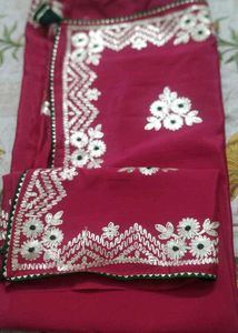 Pink Embroidered Sari