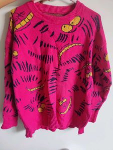 Funky Pink Patterned Sweater