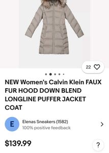 Calvin Klein Faux Fur Puffer Coat