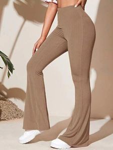 Brown- flared leggings