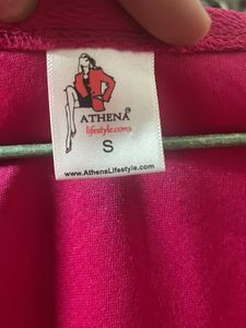 Hot Pink Ruched Sleeve Mini Dress