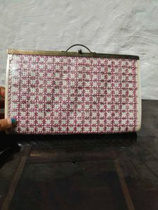 Vintage Checked Clutch