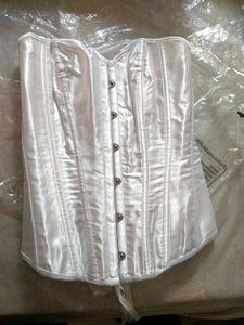 White Traditional Boned Satin Corset