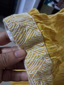 Biba Yellow Size 38 Embroidered Top