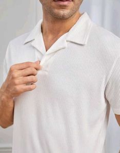 Casual White Camp Collar Shirt