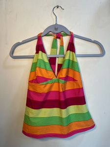 Y2K Striped Halter  Top