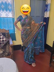 NEW SAREE WITH MATCHING BLOUSE