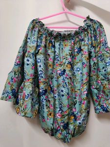 Floral Print Off-Shoulder Top