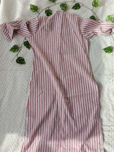 Striped Embroidered Kurta