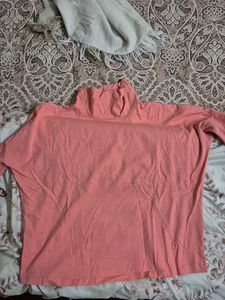 Peach Turtleneck Top