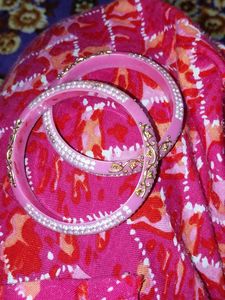 Pink &amp; Crystal Bangle Set