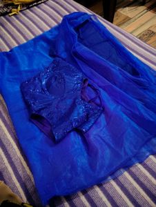 beautiful party wear  saree with blouse