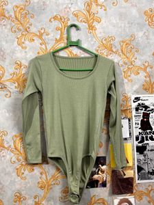 Olive green bodysuit for women