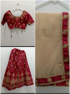 Embroidered velvet lehnga set