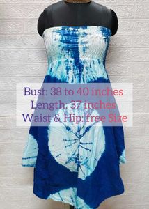 XL Size Dress Tie-Dye Sundress Plus Freebie Earing