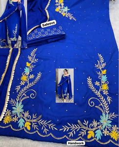 Royal Blue Embroidered Unstiched Suit Don't Miss