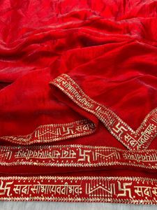 Red Embroidered Saree