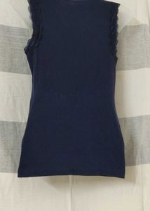 Navy Lace Trim Tank