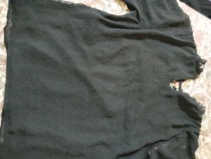 Embroidered Black and peach top