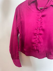 Magenta Satin Shirt