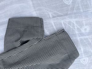 Gingham Cropped Wide Leg Pants