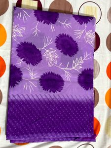 Purple Floral Print Saree