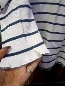 Striped Puff Sleeve Top