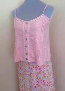 100% COTTON PINK CAMI