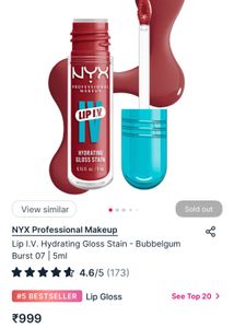NYX Lip I.V. Hydrating Gloss Stain, bubblegum burs