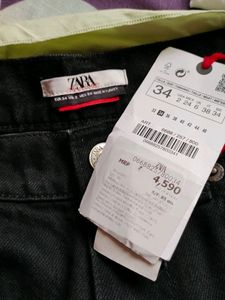 Zara High-waisted Black Straight Fit Jeans