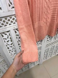 Peach Knit Sweater A