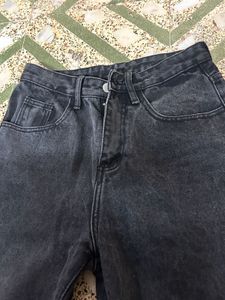 Ripped Black Wash Wide Leg Jeans And White Top