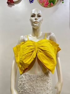 Bow Top And Pearl Embellished Skirt