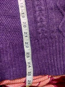 Purple Knit Polo Top