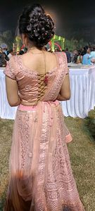 bridal lehnga choli with jwellery and weist belt