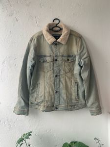 hollister  Denim Jacket with Fur Collar