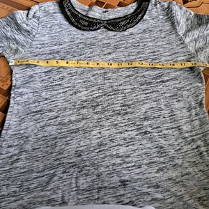 Woollen Animal Print High Low Western Top
