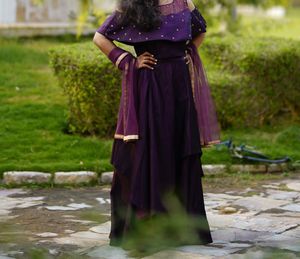 Elegant Purple Off-Shoulder Top Skirt