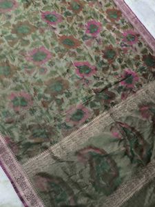 Elegant Floral Silk Saree