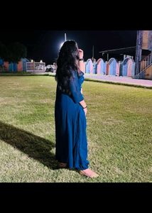 Women nevy blue sequinned Top with harem pants &amp; s