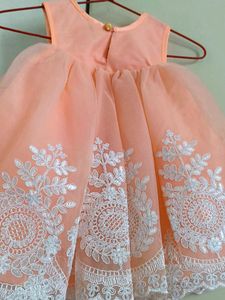 Peach Floral Girls Dress - New with Tag